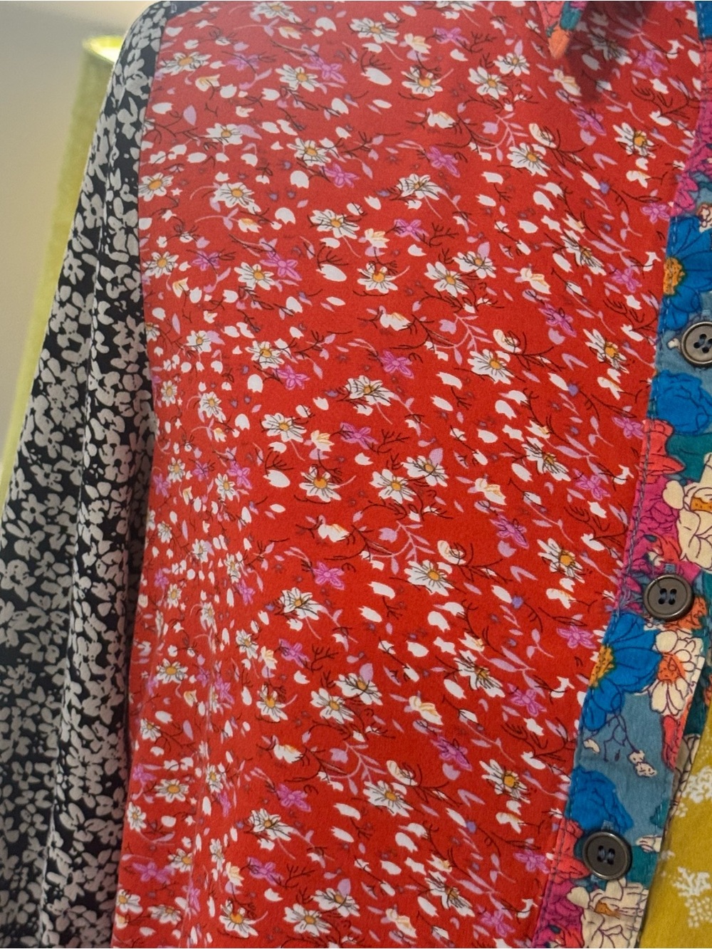 Natural Life Patchwork Floral Button Down Shirt Size Small - Picture 5 of 12